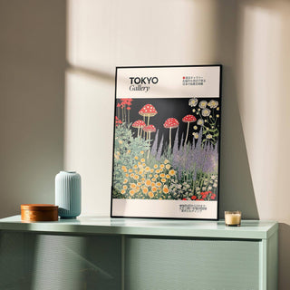 Botanical art prints Japanese with intricate floral details