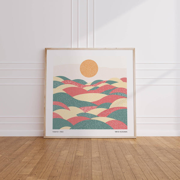 Detailed dot patterns in pastel abstract artwork inspired by Kusama