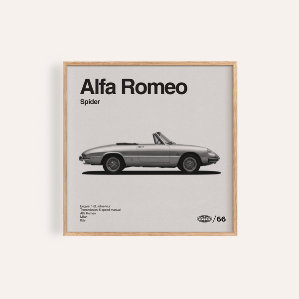 Alfa Romeo Art Print in gray for office wall art