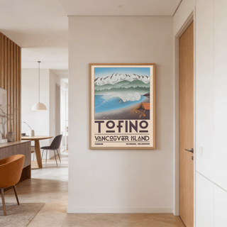 Tofino Landscape Art Print showcasing layered mountains and sweeping bay