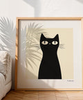 Simple black cat design for kids&#39; rooms.