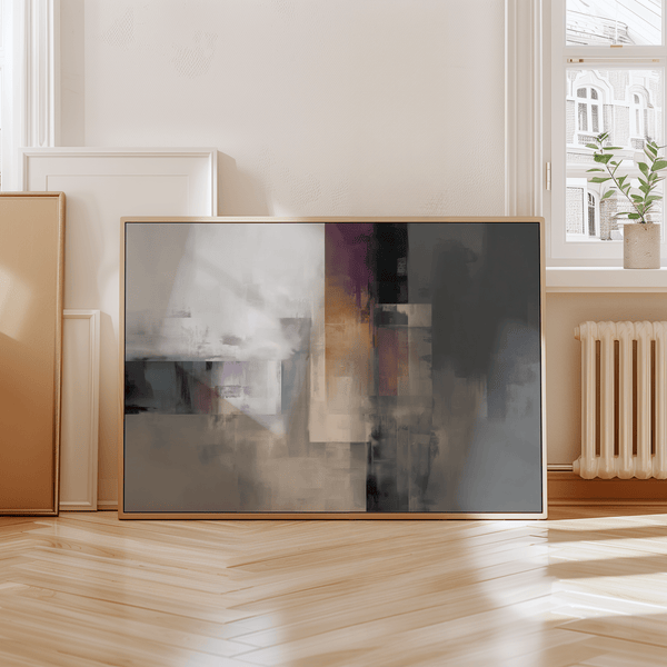 Contemporary Poster with neutral Gray and accent Purple for office