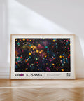 Yayoi Kusama polka dot abstract art poster in vibrant colours.