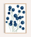 Watercolor Flower Wall Art in blue and white for bedroom as a print