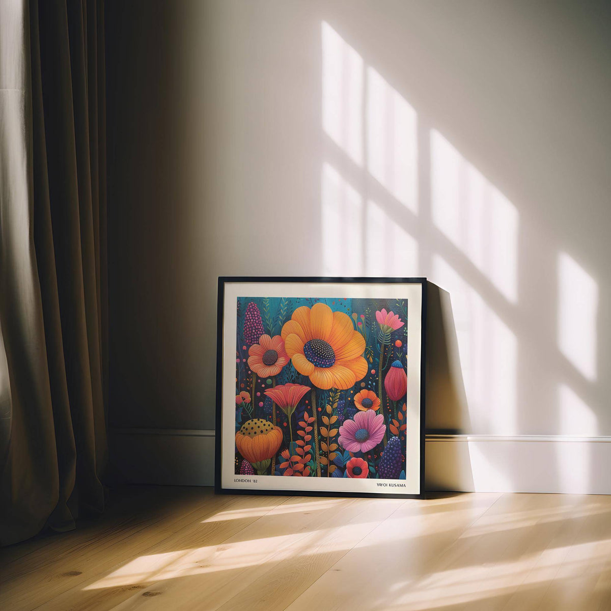 Unique Japanese modern art print with bold colour contrasts
