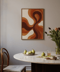 Organic Line Poster in orange and beige, perfect for study wall art