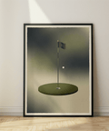 Minimalist Golf Wall Art print featuring hovering golf ball motif