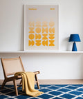Posters Bauhaus collection print in golden yellow and soft beige.