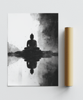White Meditation Art Print for office calm atmosphere wall art