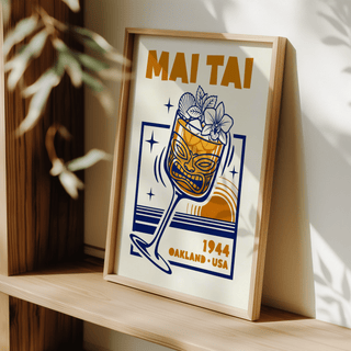 Mai Tai Wall Art Orange Blue stylish dining room wall art