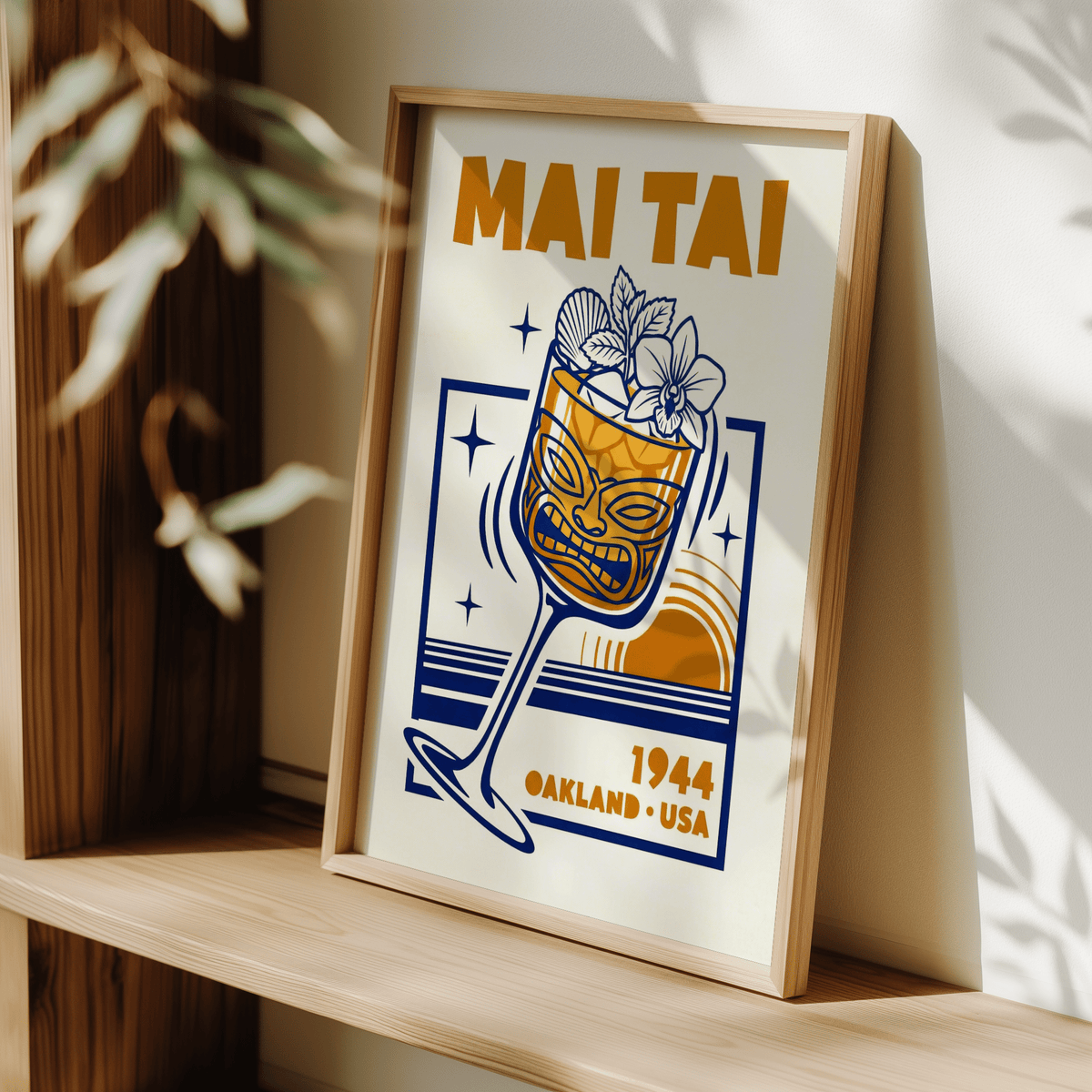 Mai Tai Wall Art Orange Blue stylish dining room wall art