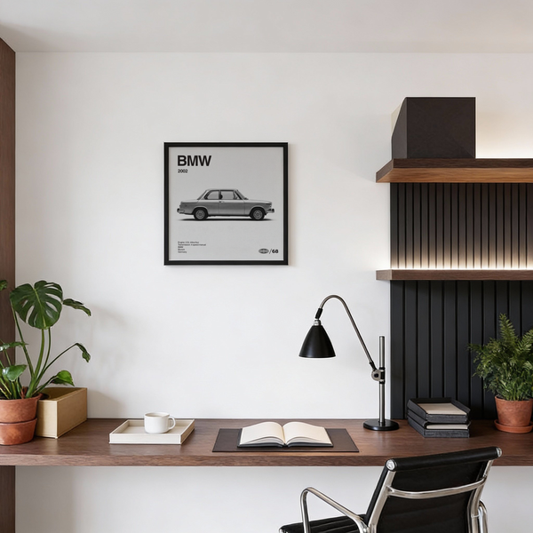 BMW Car Print with Gray color scheme for bedroom poster