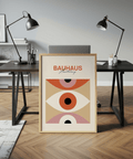 Minimalist Eye Art wall art ideal for entryway in Pink Orange Beige