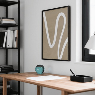 contemporary beige wall art print for neutral dining room spaces
