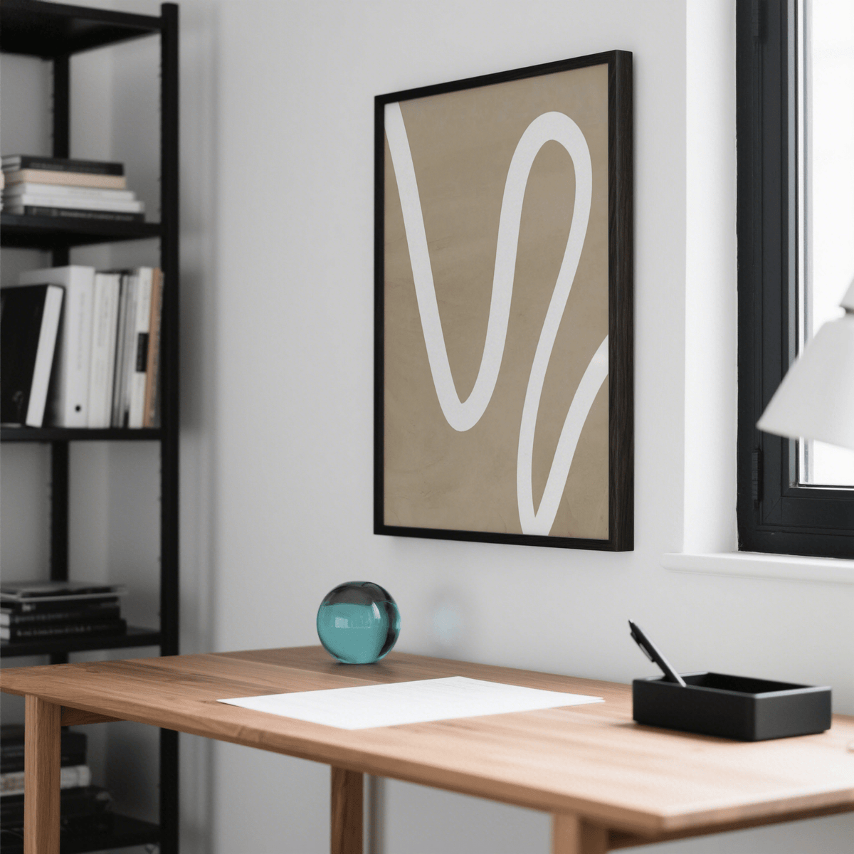 contemporary beige wall art print for neutral dining room spaces