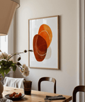 Geometric abstract wall art print with rounded silhouettes and soft grain