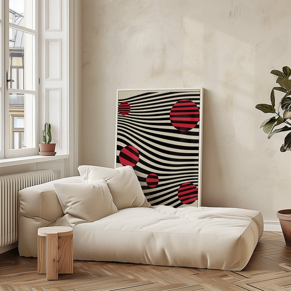 Minimalist large Bauhaus wall art with abstract forms