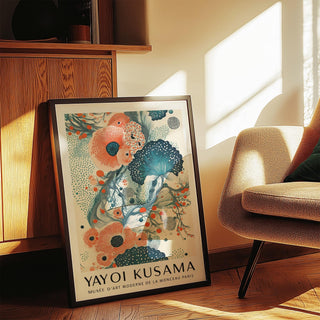Contemporary abstract floral wall art with vibrant botanical shapes