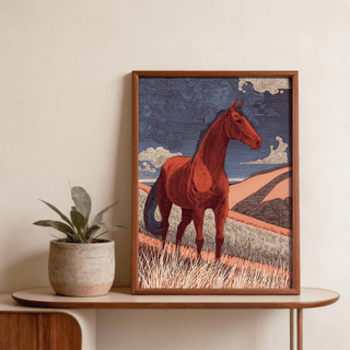 Detailed Horse Line Art depicting a mane in fine carved strokes