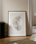 Minimalist gallery wall arrangement with Botanical Line Art Print