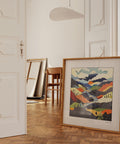 Bold nature wall decor with an artistic mountain theme