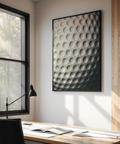 Minimal sports-themed wall art print featuring golf ball surface texture