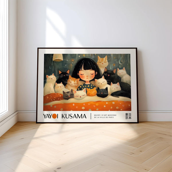 Cat art print ideal for cosy, modern, and creative interiors