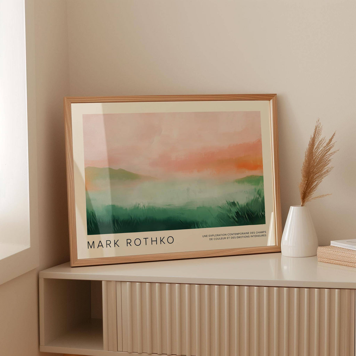 Gradient blocks of color in abstract pastel colored wall art