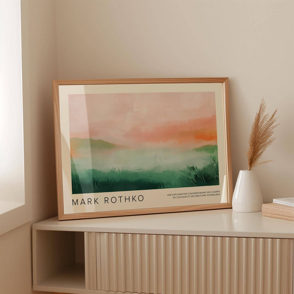 Gradient blocks of color in abstract pastel colored wall art