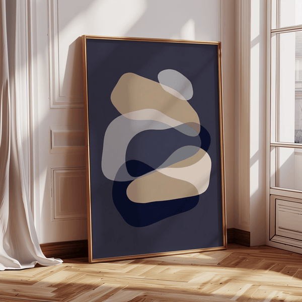 abstract art shapes featuring White and Gray for office wall art