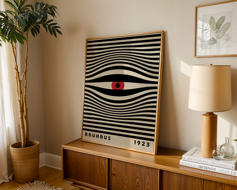 Abstract wall art with Bauhaus geometry
