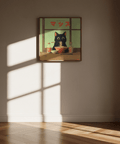 Ramen Cat Art featuring a ramen bowl and cat, perfect for office wall art