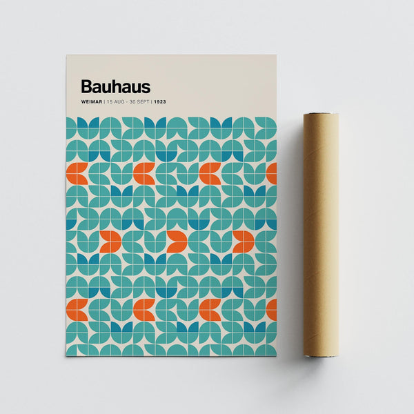 Artistic graphic wall art with retro pattern and minimal color scheme.