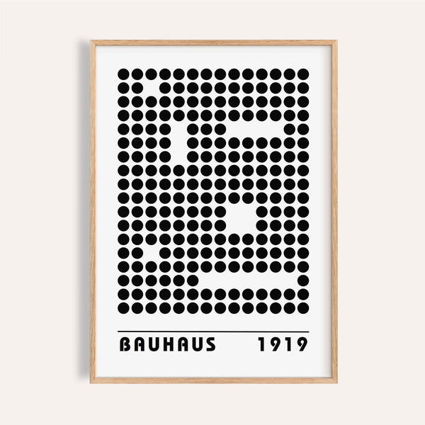 Bauhaus prints featuring bold black and white geometric design