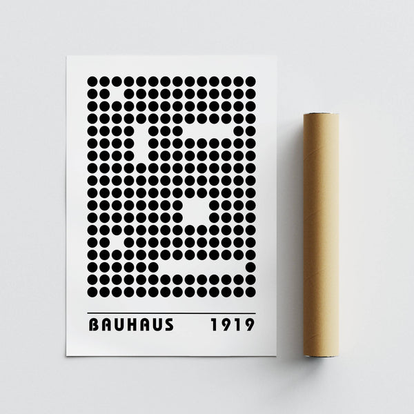Bauhaus Abstract Black and White Poster