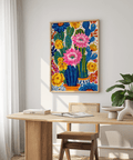 Yellow hued Colorful Botanical Wall Art for vibrant dining area wall art print