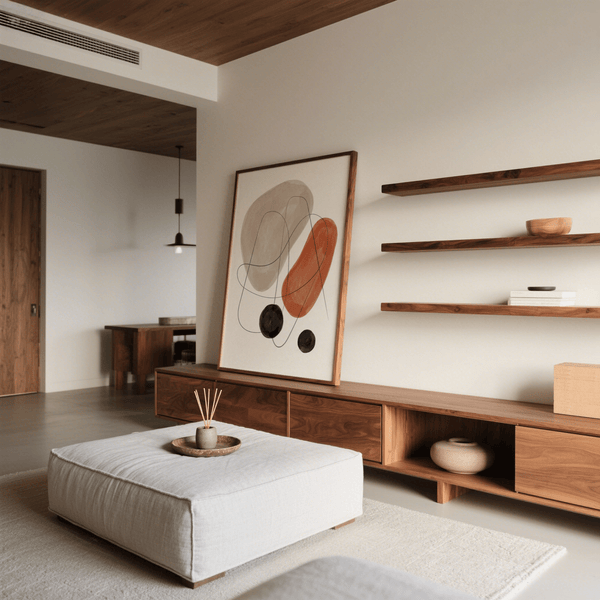 Abstract Shapes Art Print using Green and Yellow for nursery space