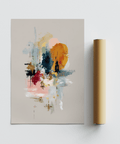 Modern Abstract Wall Art with Multicolored, Beige, Gray in studio decor