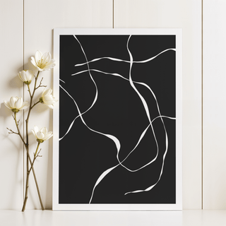 Abstract Lines Art Print flat lay of print with border