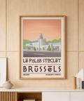 Close view of Art Deco Brussels Print showing angular lettering