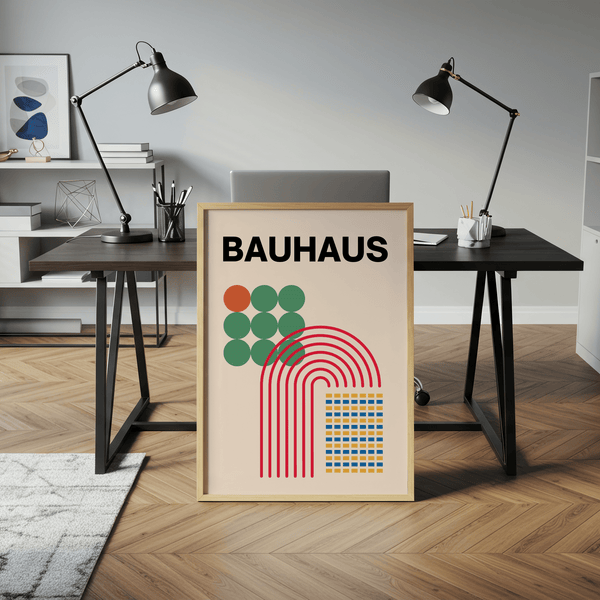 Green red Abstract Shapes Print wall art for entryway decor