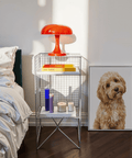 Minimalist Light Brown Cockapoo Print with Beige and White for dining area