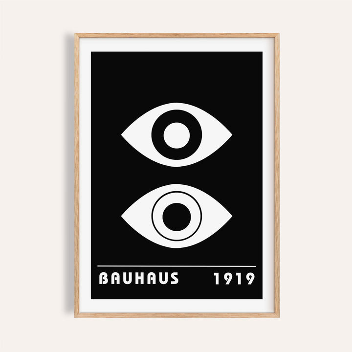 Eye art featuring a bold Bauhaus geometric design