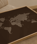 World Map Poster with Brown and Beige tones, ideal for home office