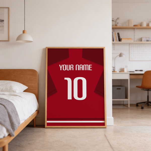 Centered Turkey Football Shirt Poster depicting a jersey back with bold name lettering and big number 10