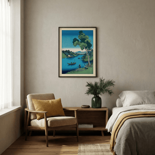 Serene waterscape art print with open negative space