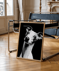 Dog Art Print in black, white for office wall decor