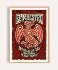 Featuring bold El Maestro lettering and eagle poster wall art in ornate border