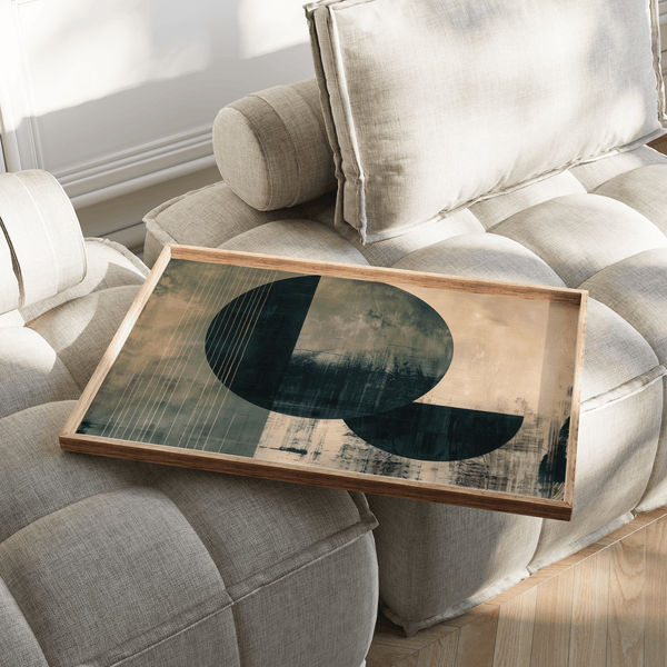 Contemporary Poster Art using Green and Beige designed for hallway wall poster