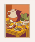 Taco Art Print with Orange and Green for kitchen wall art